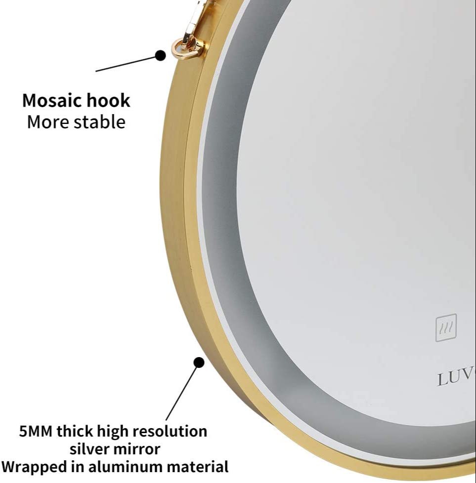 Illuminated Wall Mounted Vanity Makeup Mirror, Packaging Type: Export Packing, Mirror Shape: Round
