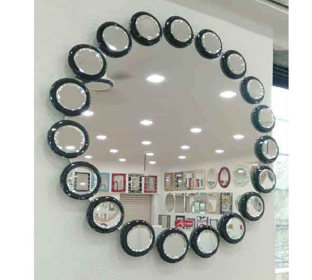 Glossy Bedroom Glass Mirror, Size: 2 Feet (d)