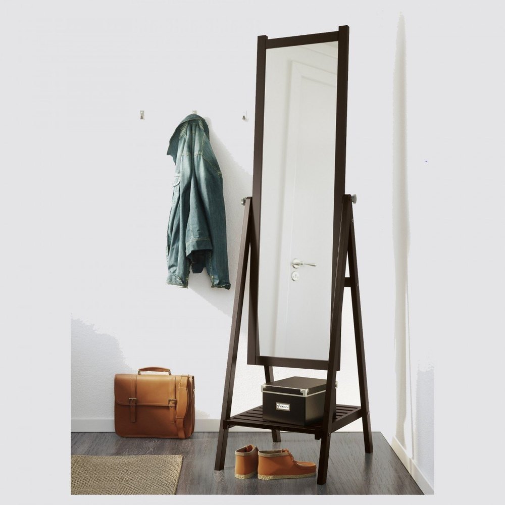Sheesham Wood Teak Finish Long Selfie Stand Mirror, For Bedroom, Size: 180 X 58 X 46 Cm