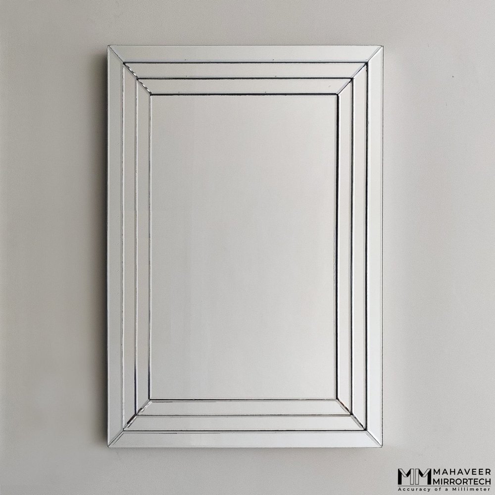 Mahaveer Mirrortech Rectangular Edged Wall Venetian Mirror, For Home, Size: 60X2.4X80cm