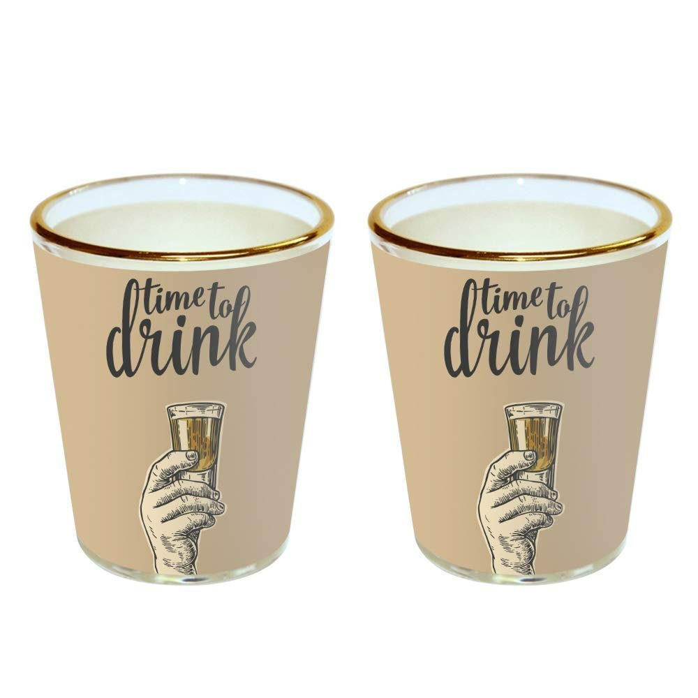 Plastic Printed Shot Drinking Glass, For Office, Size: 5.4 X 4.1 X 7 cm