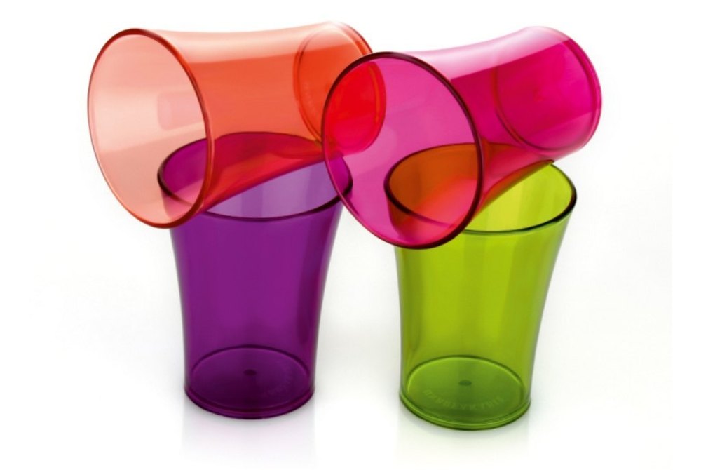 transperant Plastic Colorfull Glass 6Pcs Set, For Restaurant