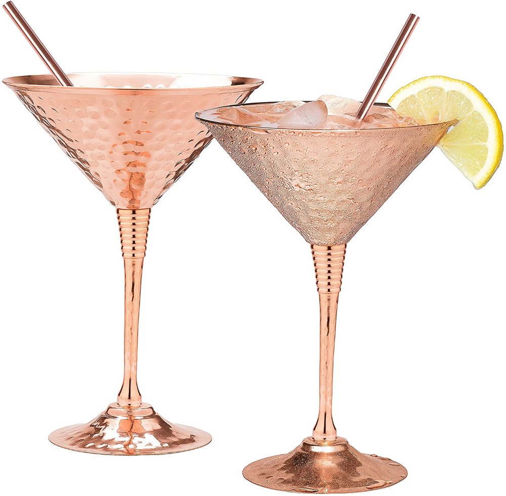 Copper martini glasses set of 2, For Multipurpose