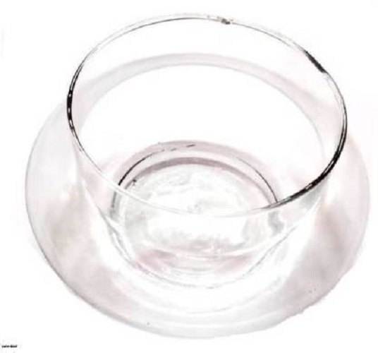 Clear Crystal Lucky Bamboo Two Layer Round Glass Pot, For Decoration