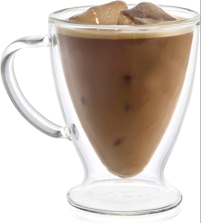 White Clear Double Wall Glass Mug 300ml