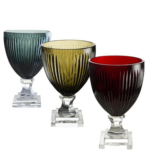 Handmade Crystal Glass V Vase