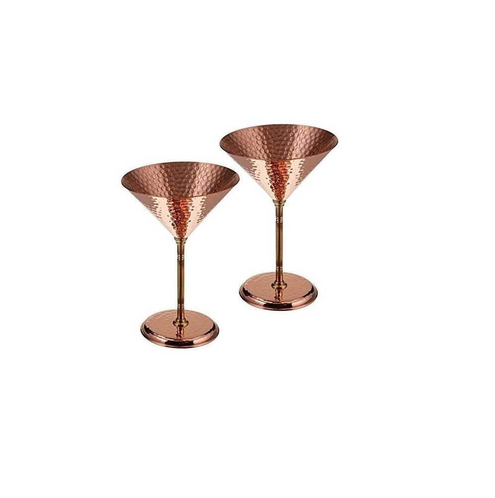 Hammered Copper Martini Glass