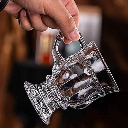 Tea Mug Cup 150 ML Transparent Clear Coffee with Convenient Solid Handle Warm Cold Beverage Mugs,