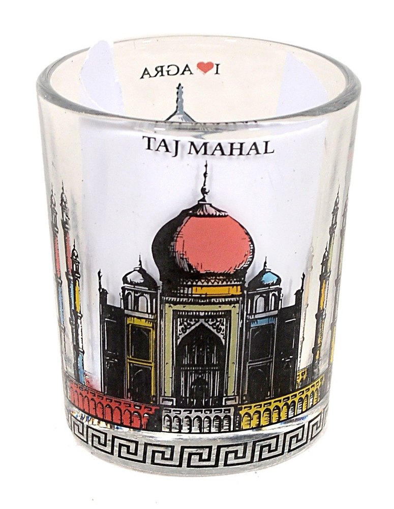 POPLI Transparent Souvenir Taj Mahal Shot Glass, Size: 3