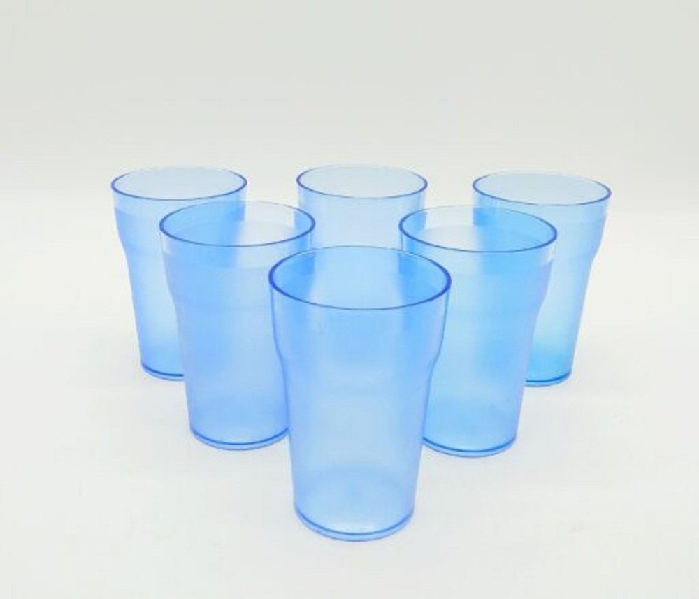 Transparent Decent Frosty 6pcs Plastic Glass Set, For Home, Size: Medium
