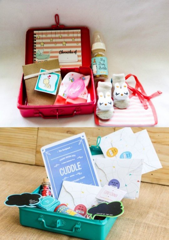 Aluminium Baby Gift Box / Gift Trunk for To Make Gift Hampers