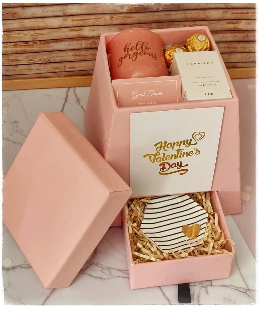 Pink Square Paper Craft Gift Box
