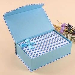 Sky Blue Rectangle Printed Paper Gift Box
