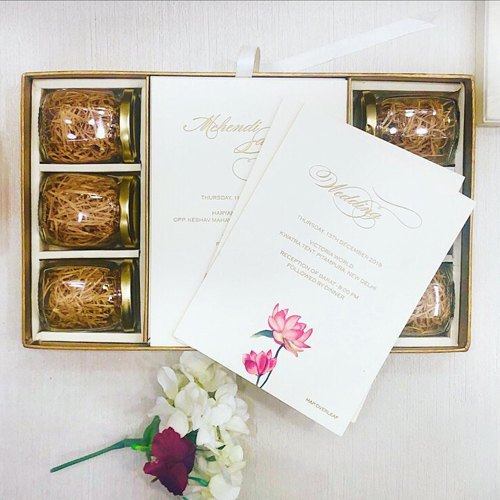 MDF Wood Pink-Knots Custom Wedding Invitation Box