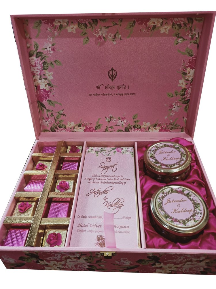 Round Pink Invitation Wedding Card Box, Size/Dimension: 11.5 X 10.5 X 1.5 cm