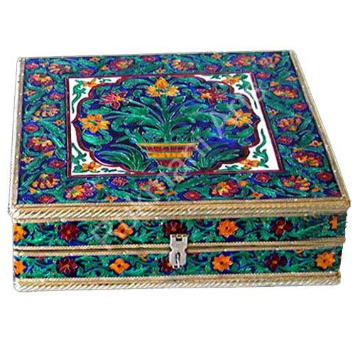 Rectangle Printed Meenakari Bangle Box, For Home