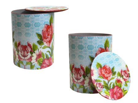 Pink-Knots Digitally MDF Wooden Round Gift Box