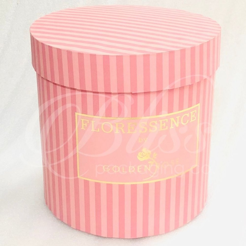 Pink Stripes Printed Round Box, Capacity: 5kg, Size: Custom