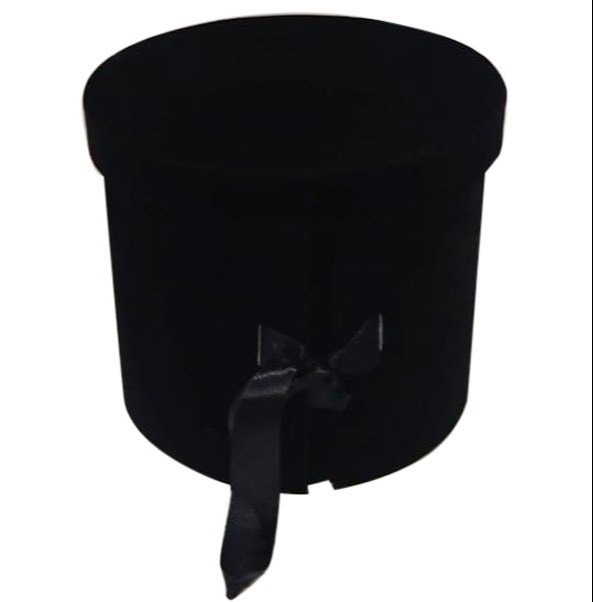 Black Color Round Gift Box, 8 X 8 X 6 Inch