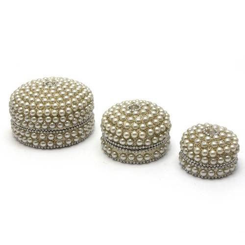 Silver Traditional Metal Pearl Box Set /Metal Jewellery Box