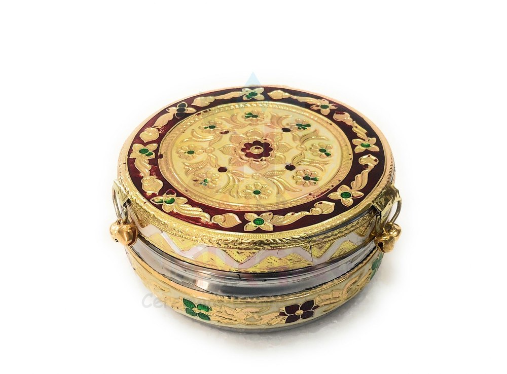 Meenakari Steel Dabba For Gift