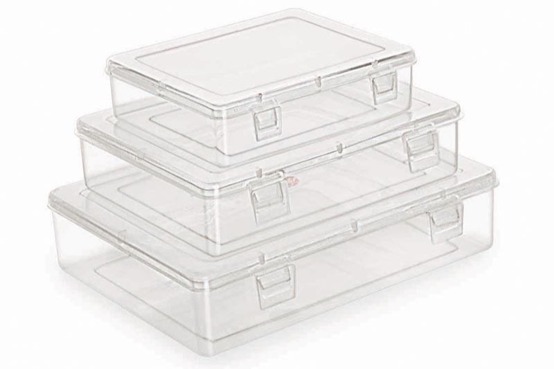 Light Weight 1.41-2.16 Inch Clear Plastic Gift Storage Box, Rectangle, Box Capacity: 450-1100 ml