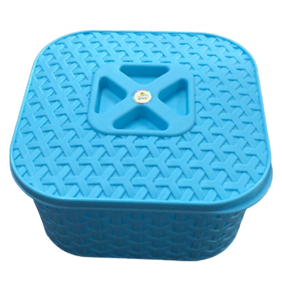Plain Rectangular Blue Gift Rectangle Plastic Box, 5inch, Capacity: 250ml