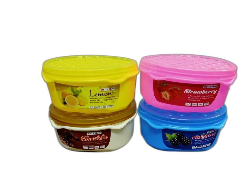 Yellow Round Plastic Gift Box, For Storage, Capacity: 500g