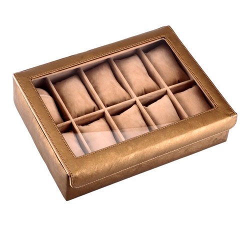 Golden PU Leather Utility Box, for Storage