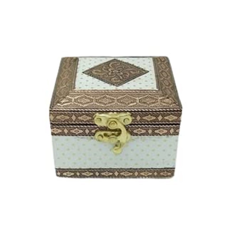 Rangoli Wooden Handicraft Meenakari Jewellery Box, Size/Dimension: 4 X 4 X 3 Inch