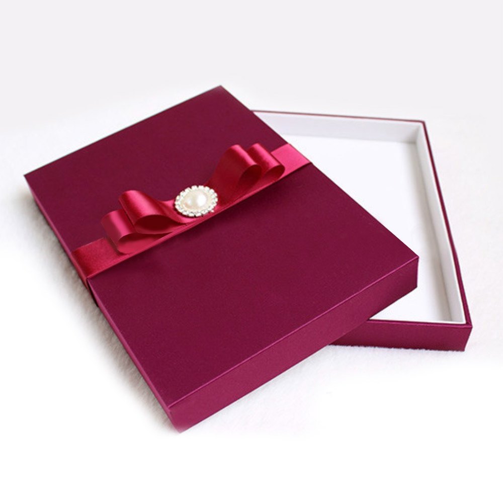 Plain Magenta Cardboard Jewelry Gift Box, 28x21x2inch