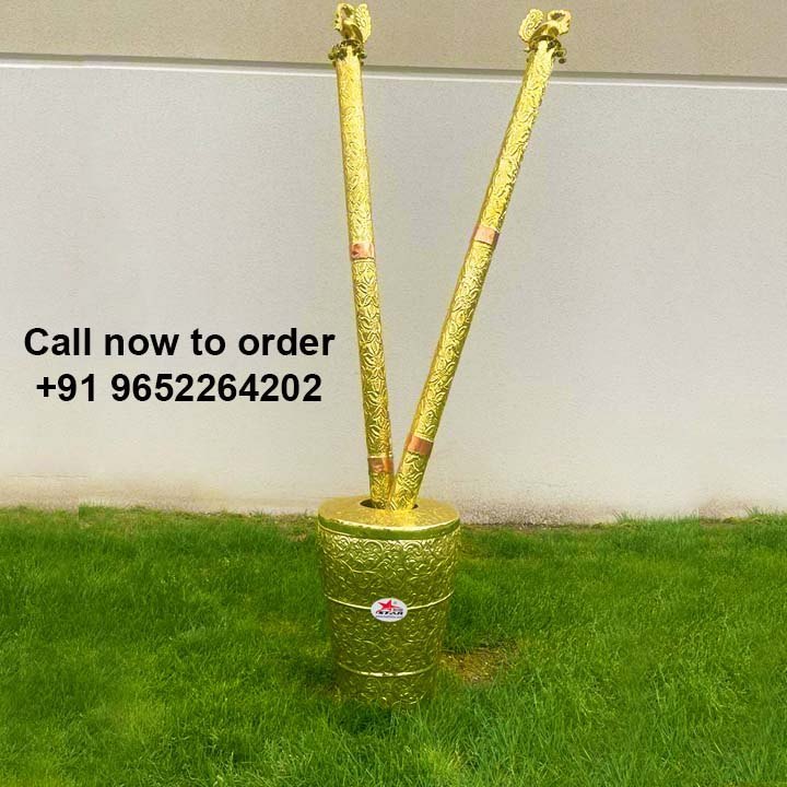 3 Polished Rolu Rokali, Brass Rolu Rokali, Pital Ohkli Mussal, Shape: Cylindrical, Size: 13 X 66 Inches