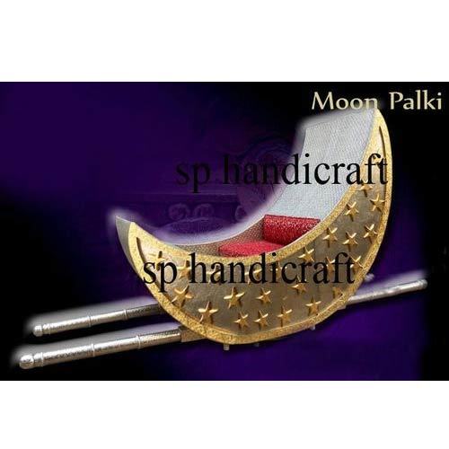 Golden Wood, Metal Moon Shaped Wedding Palki