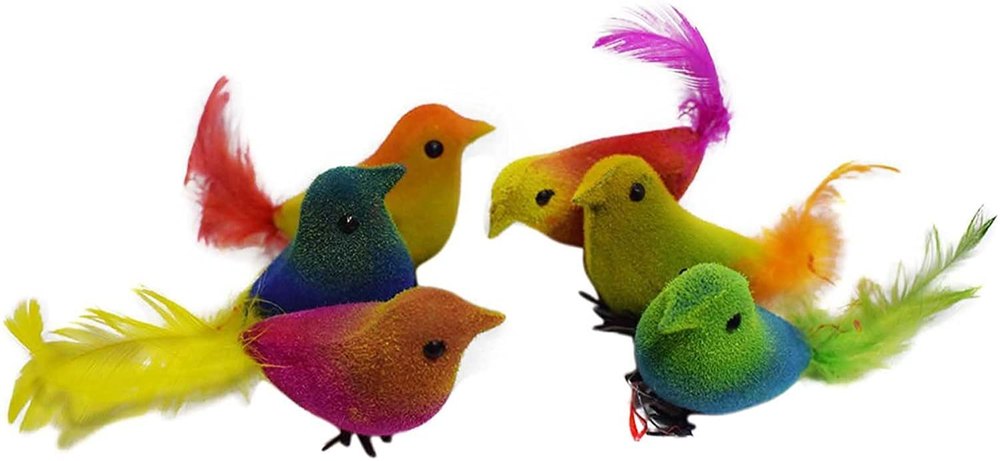 Feather Weathering Craft Artificial Bird With Magnet, For Decoration, Size/dimension: Mix