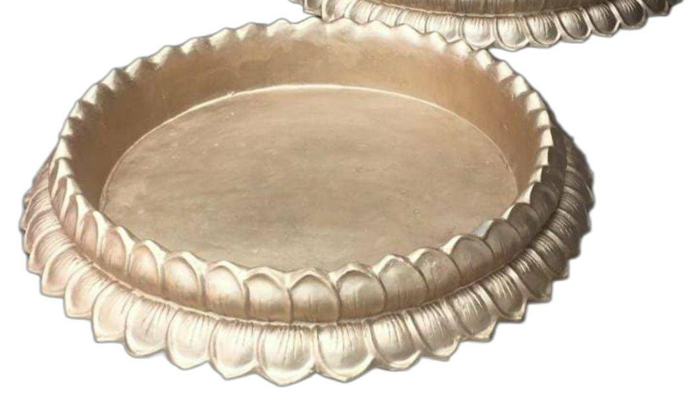 Round Golden Fibre Urli, For Wedding