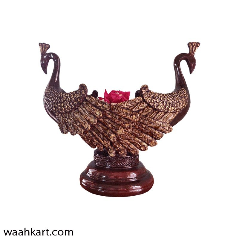 Fiber Polished Peacock Shaped Urli