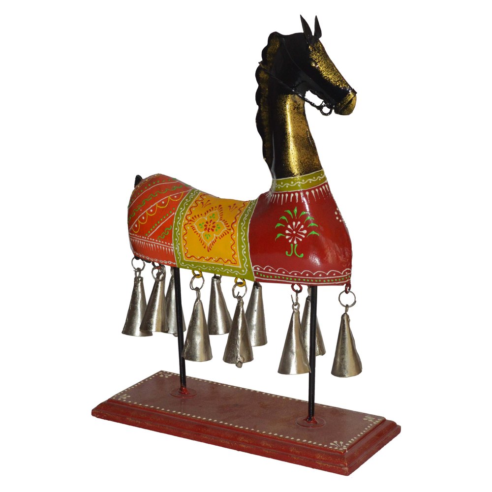 Shrinath Art Gallery Iron Emboss Bell Horse Stand