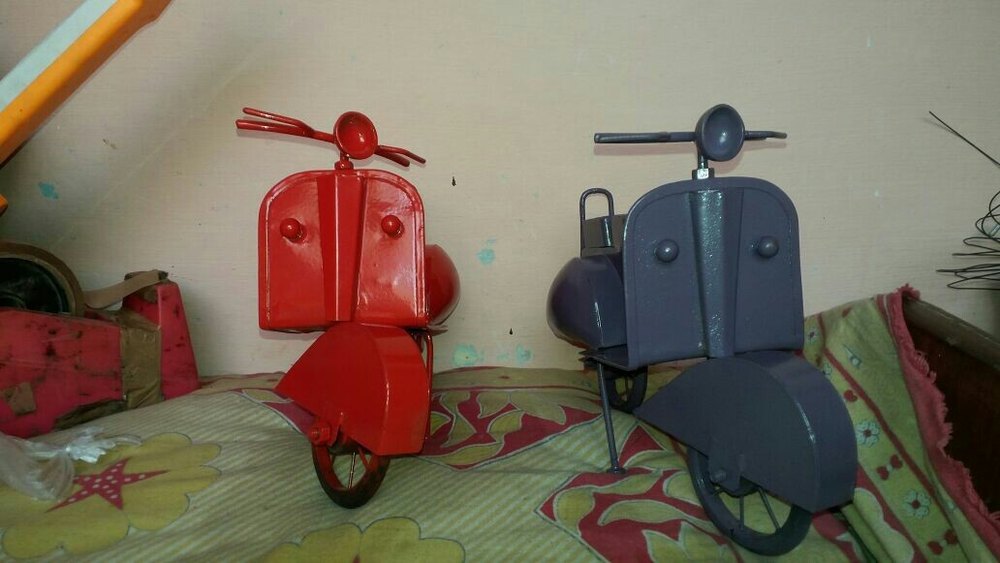 Blue and Red Iron Scooter