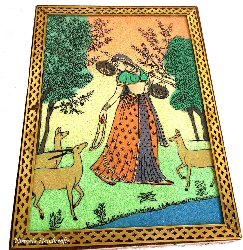 Nirmala Handicrafts Exporters Wooden Handicrafts Gem Box Antique Gifted Item Decor