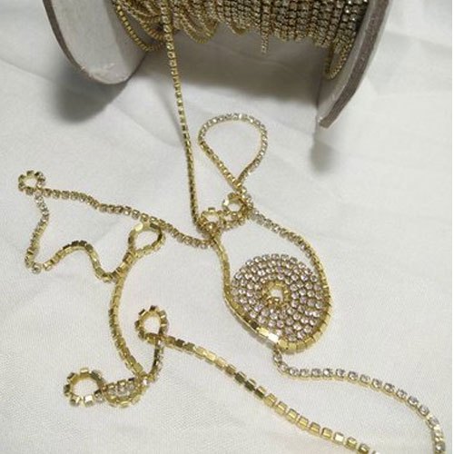 Golden Artificial Decorative Stone Chain