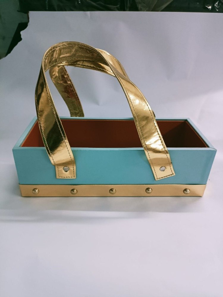 Orange Rectangular Faux Leather Hamper Basket, Size/Dimension: 13.5*10*7 Inches, Matt Finish
