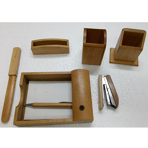 Brown Wooden Office Desktop Set 6 In 1