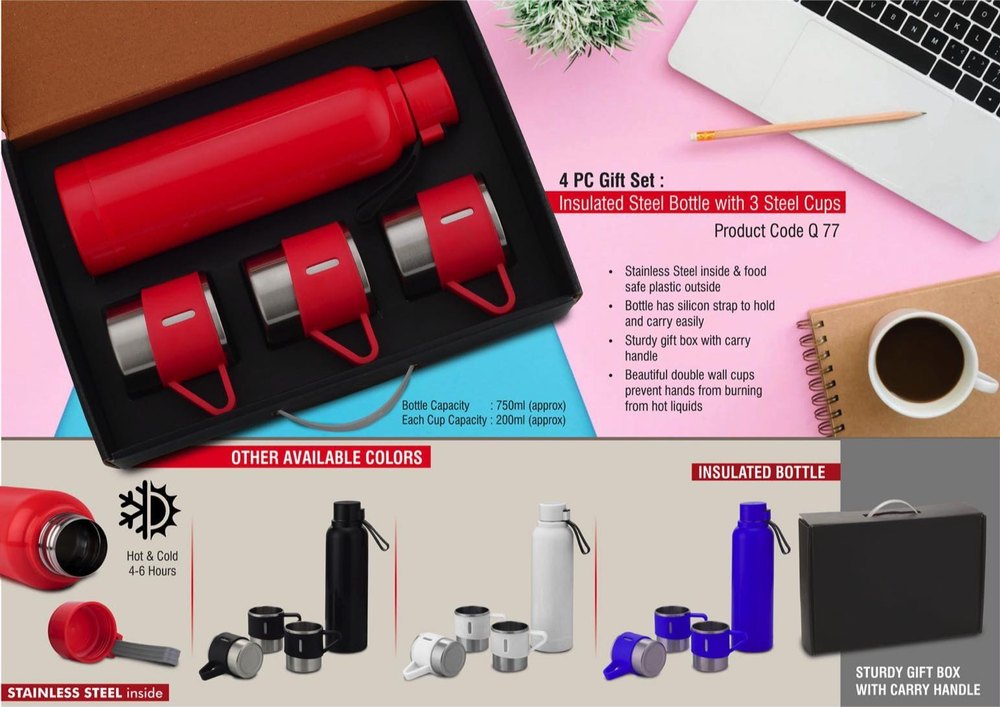 Steel Promotional Corporate Gift Set with Bottle and Mug