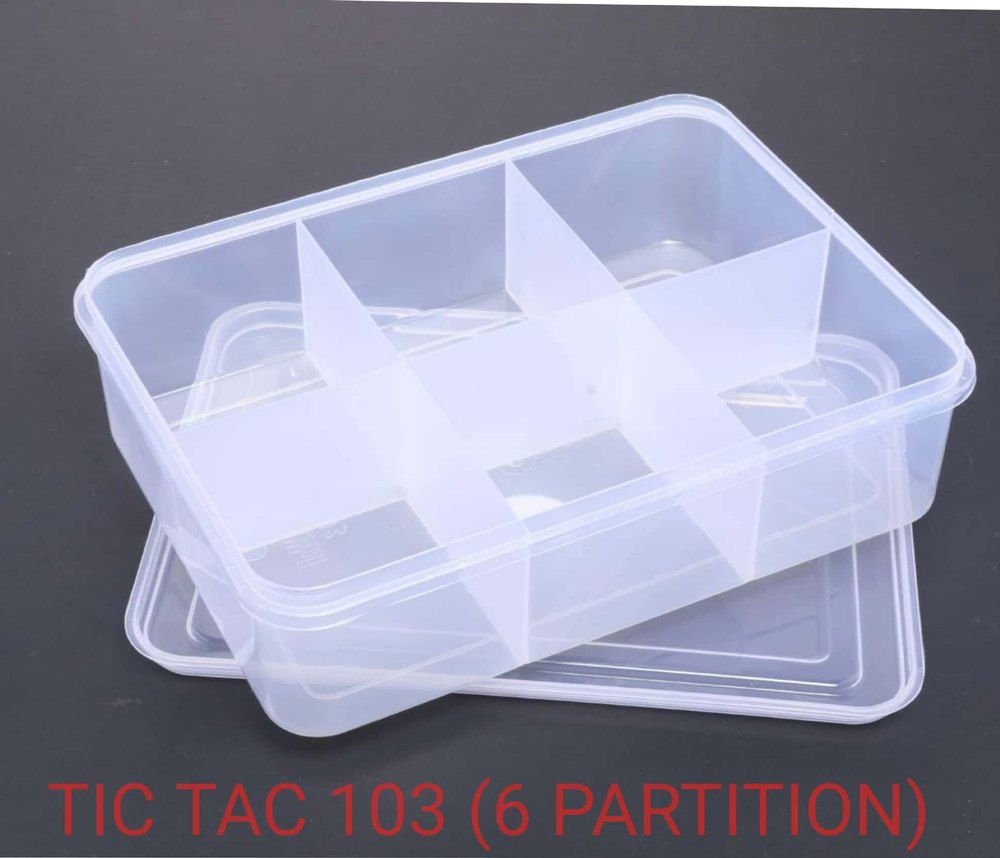 White Rectangular 6 PARTION STORAGE BOX, Weight Holding Capacity (Kg): < 5 Kg, Size(LXWXH)(Inches): 33 X 23 X 15 CM
