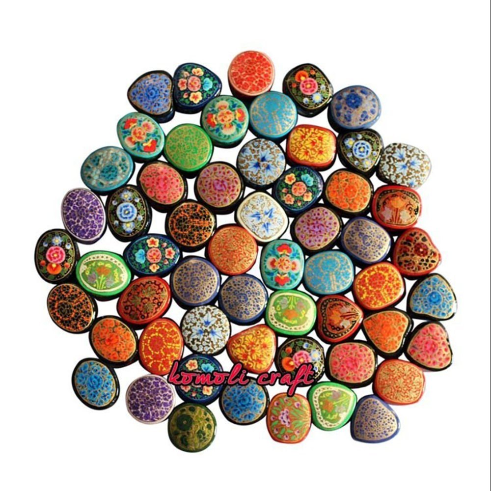 Multicolor Eco-Friendly Paper Mache Handmade Colorful Jewellery Trinket Ring Box, Size/Dimension: 1.5 Inch Onwards