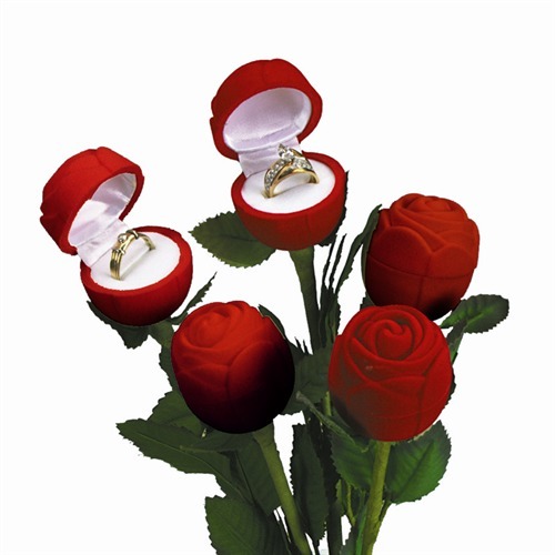 Red Velvet Rose Ring Box