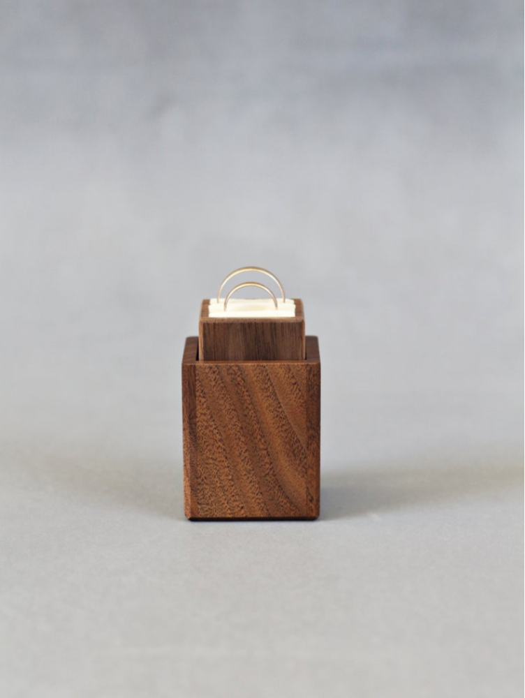 Wood Couple Ring Band Box