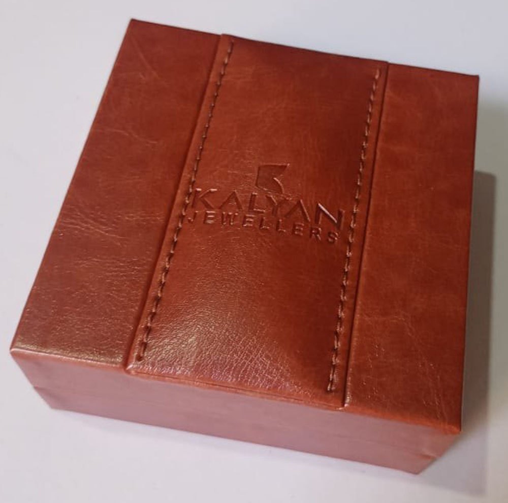 Square Brown rexine Ring Box