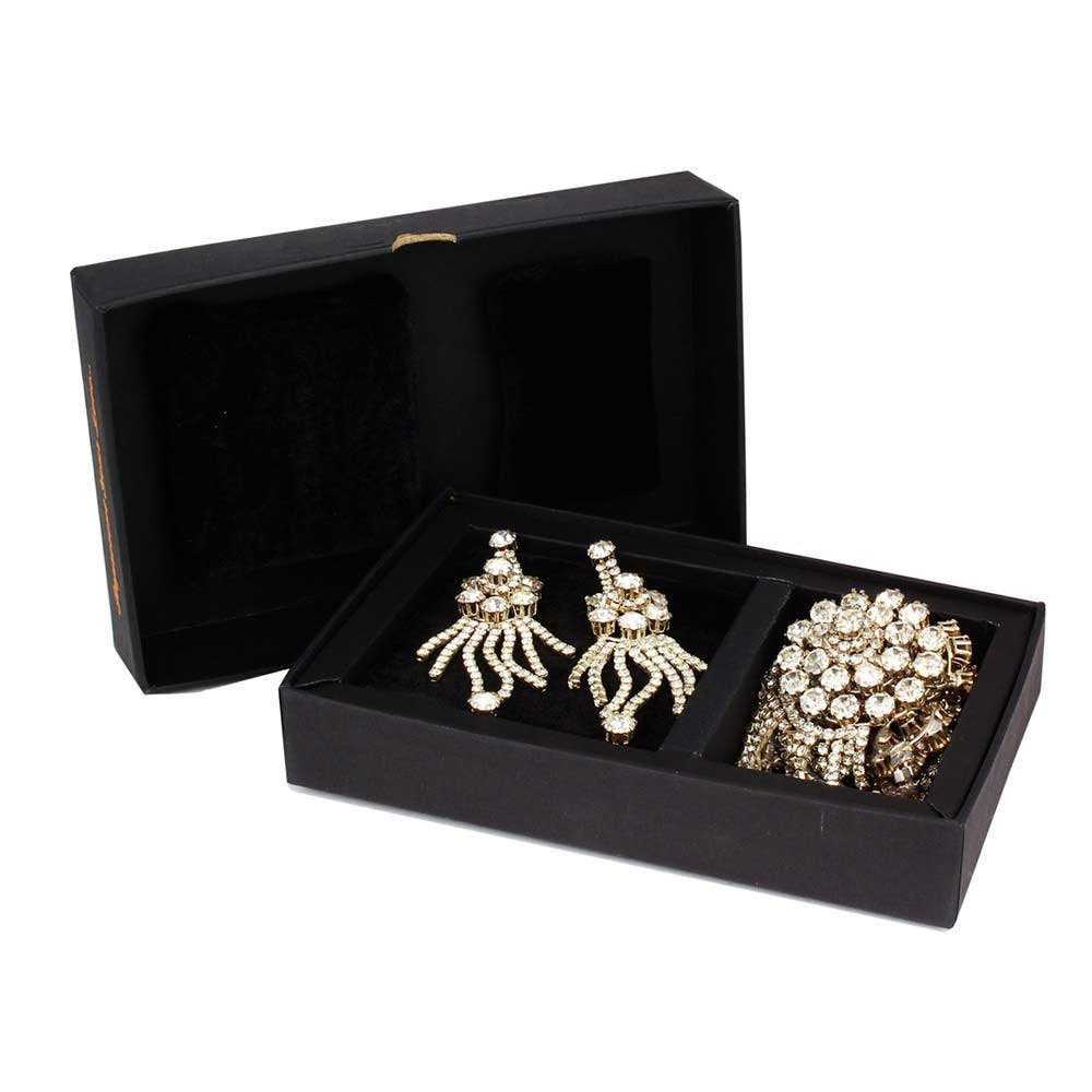 Rectangle Wooden Designer Jewellery Necklace Set Box, Size/Dimension: 14x8 Inch