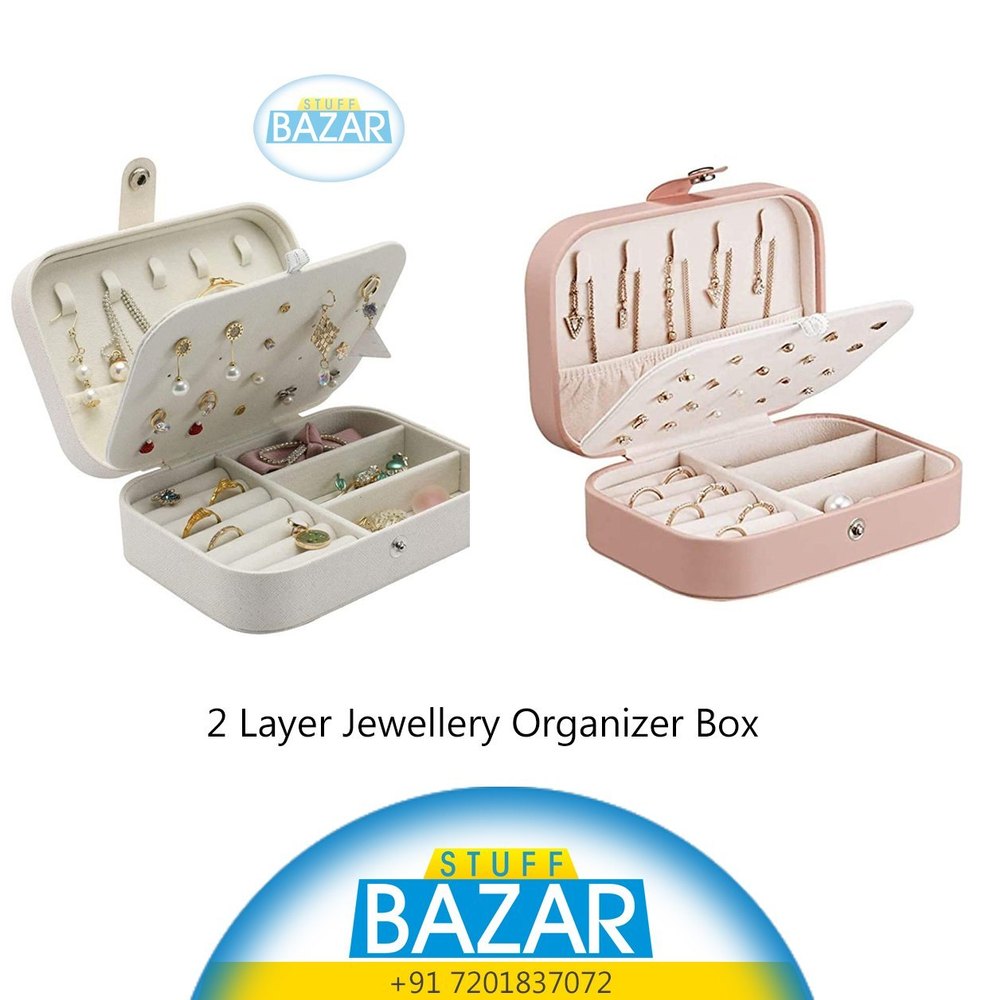 Rectangle PU Leather Jewelry Box for Earrings Rings Necklaces Bracelets